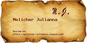 Melicher Julianna névjegykártya